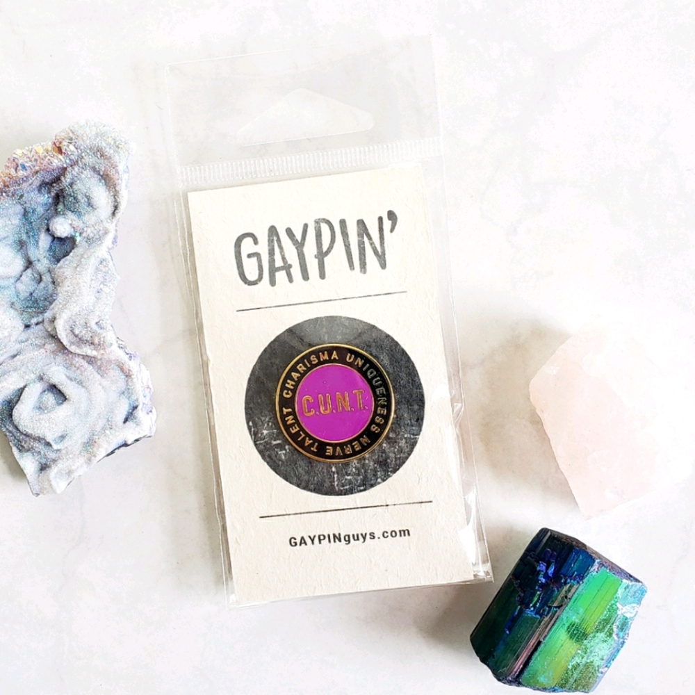 [FREE] NWT • GAYPIN "C.U.N.T." Flair Lapel Pin